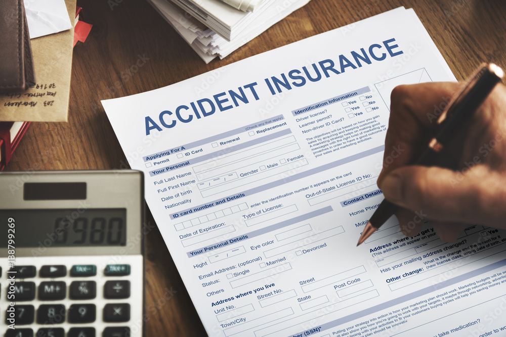 Accident Insurance Application Form Concept