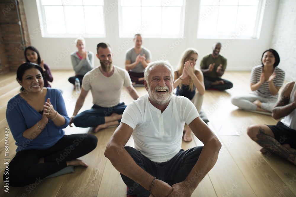 Diversity People Exercise Class Relax Concept