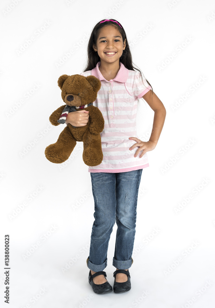 Girl Cheerful Studio Portrait Concept