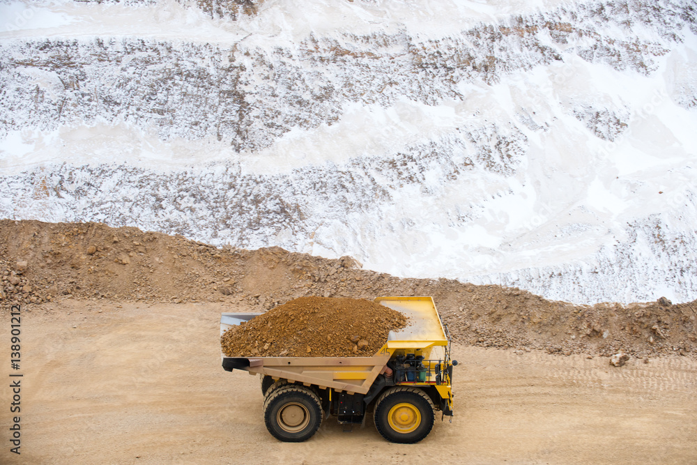 Big yellow mining truck