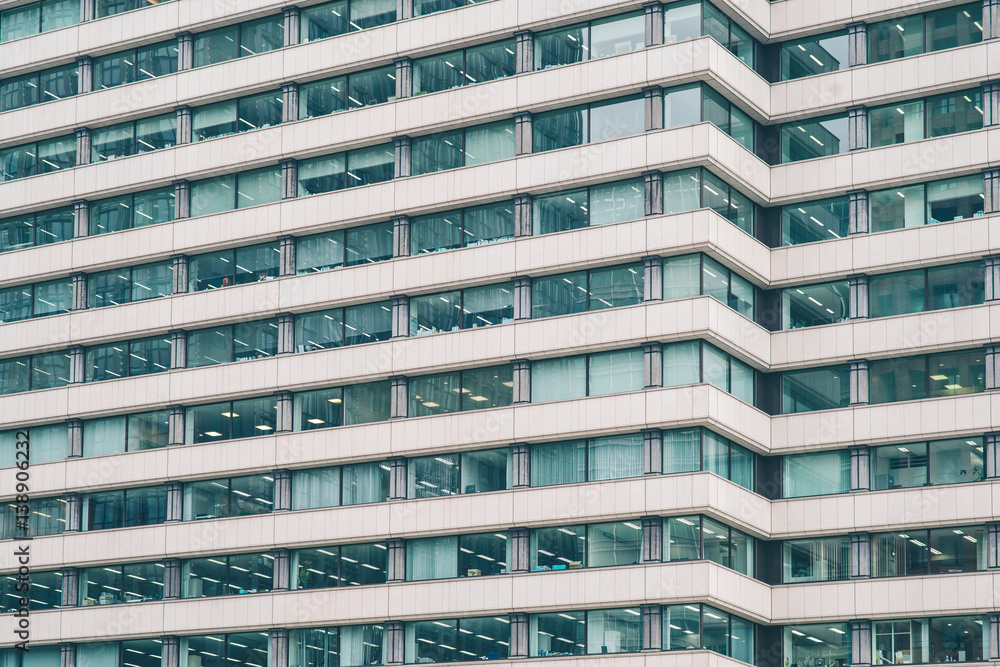 Windows office building or exterior of glass residential building