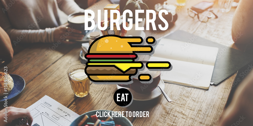 Burgers Junk Food Fatness Delicious Concept