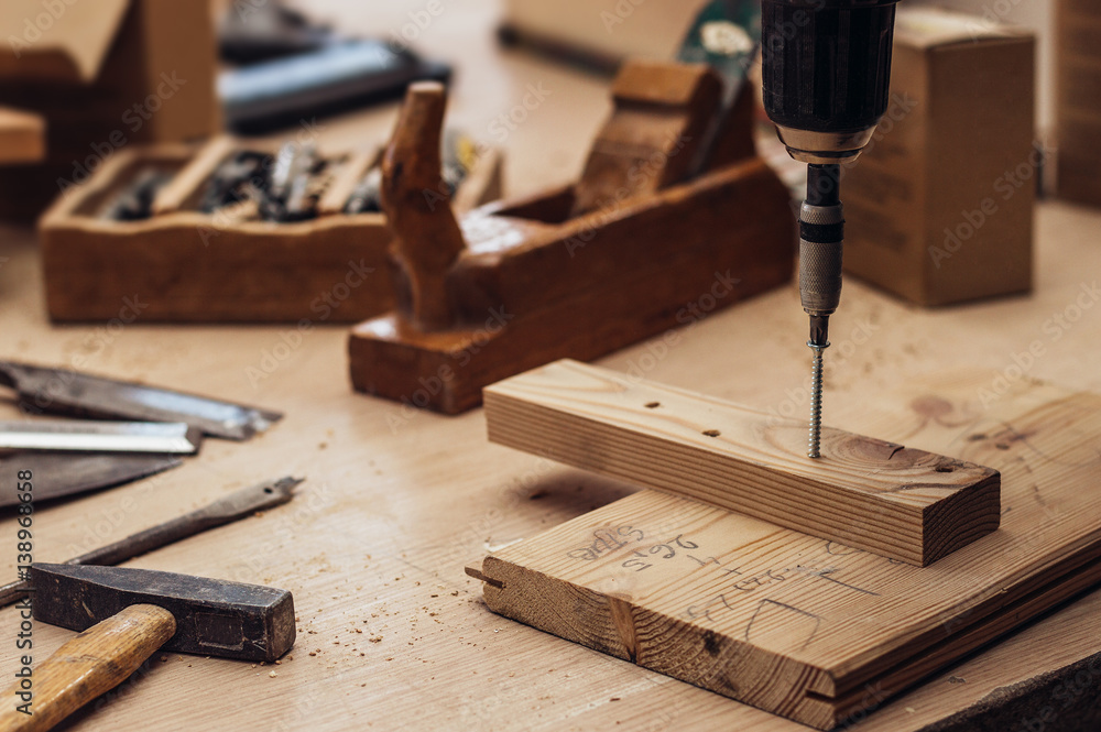 Craftsman working in his workspace