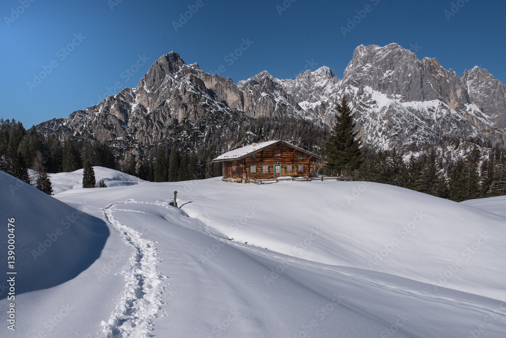 阿尔卑斯山上的Idylic高山小屋