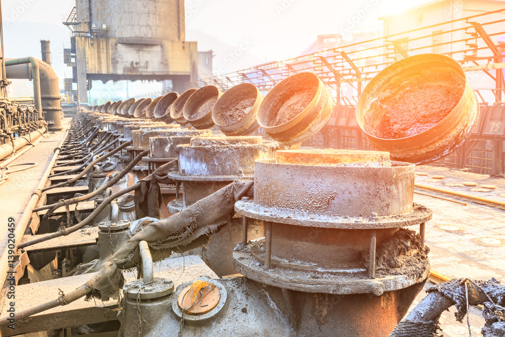 Steel Plant old industrial equipment scene in China