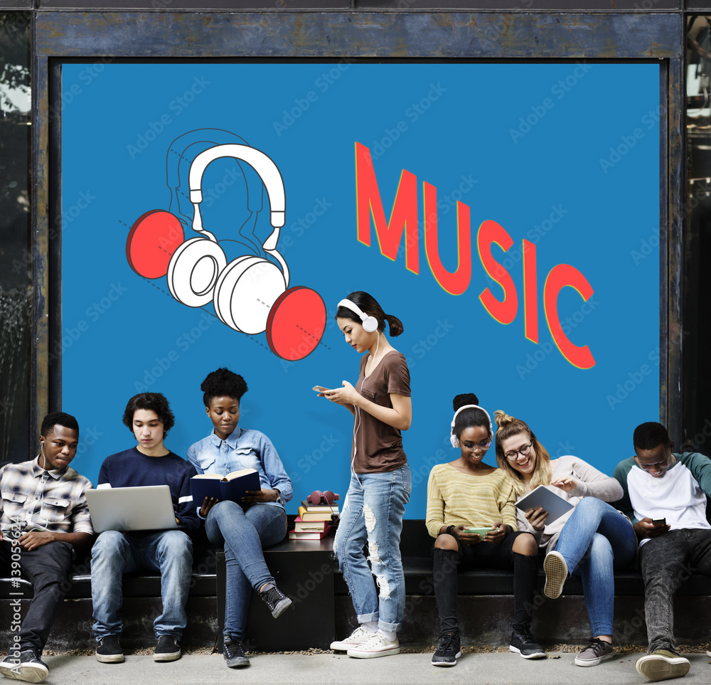 Music entertainment headphones icon graphic