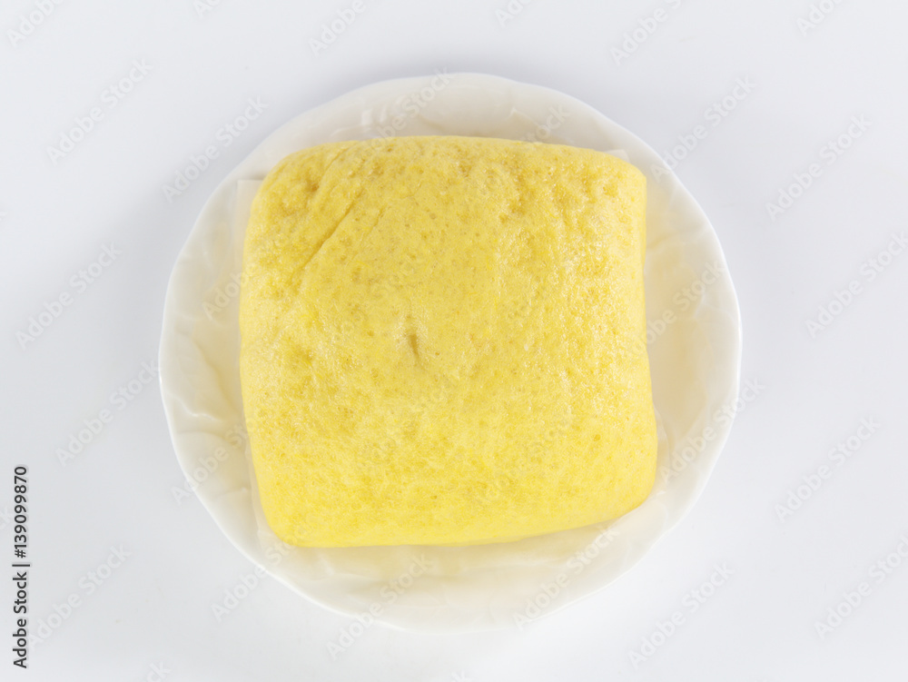 steamed bread on white plate