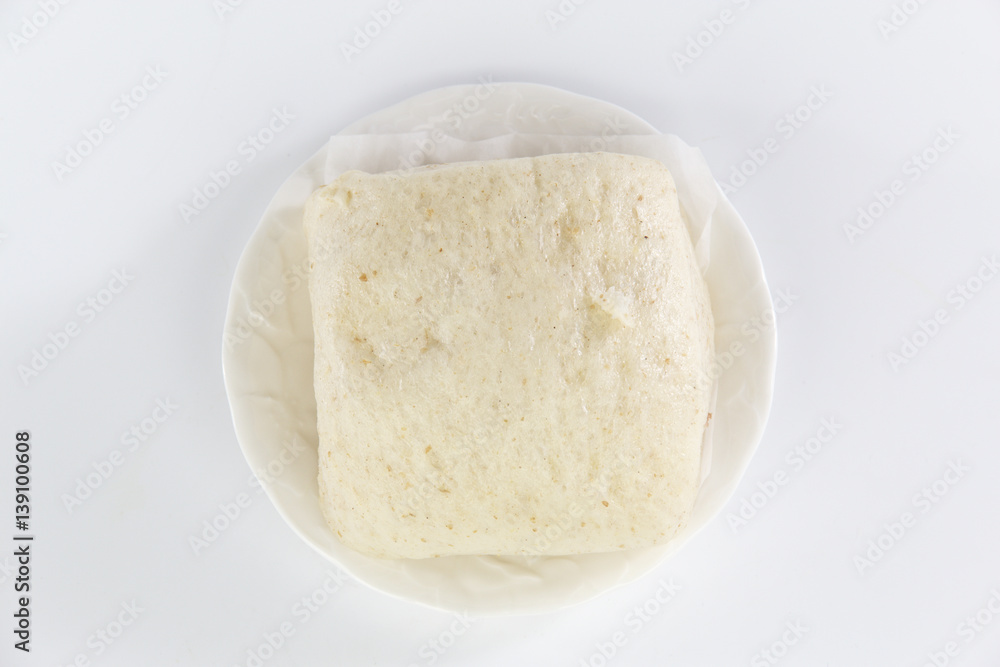 steamed bread on white plate