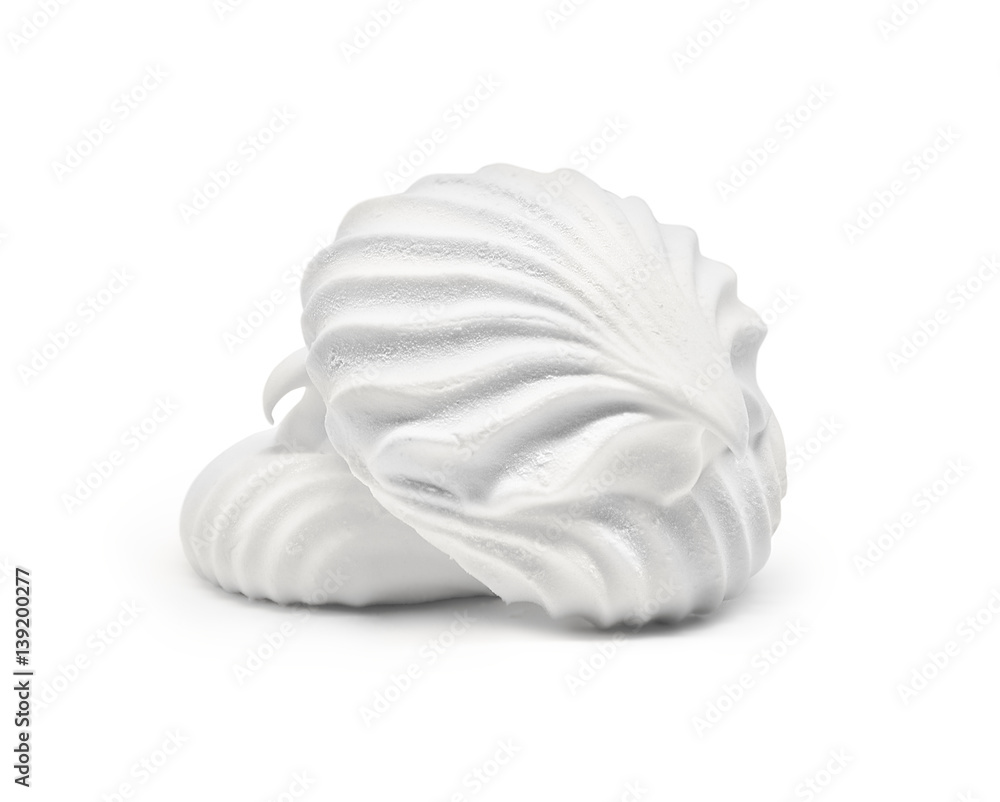 Delicate snow-white zephyr isolated on white background