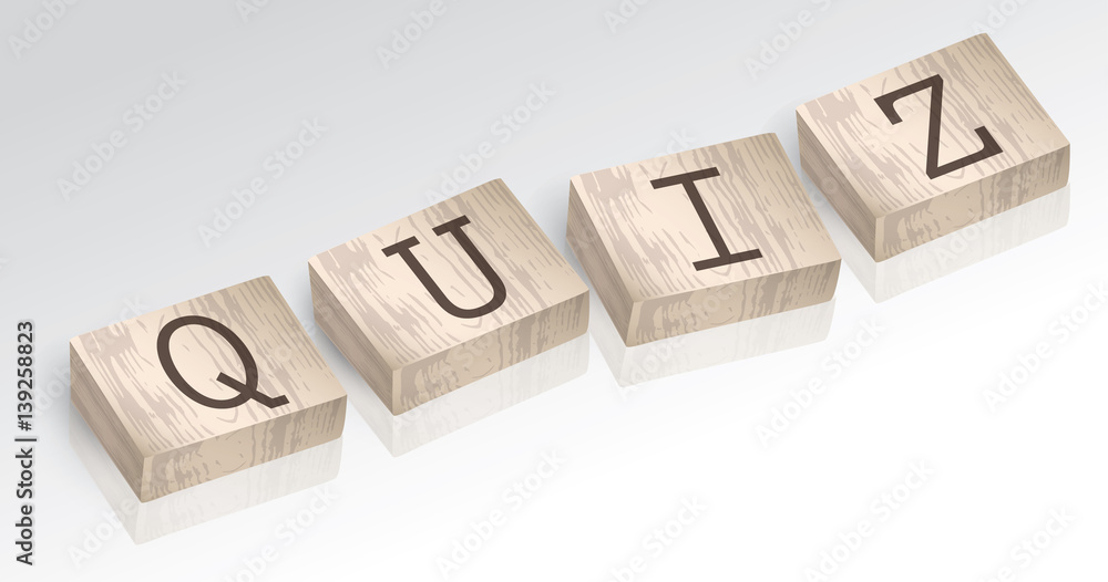 Word QUIZ composed from alphabet blocks vector illustration