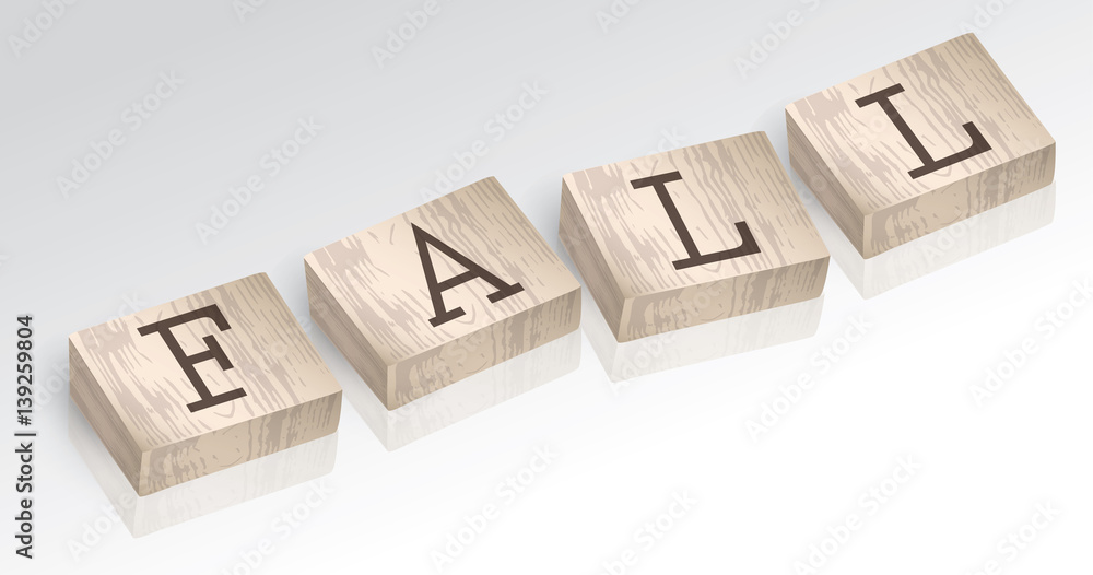 Word FALL composed from alphabet blocks vector illustration