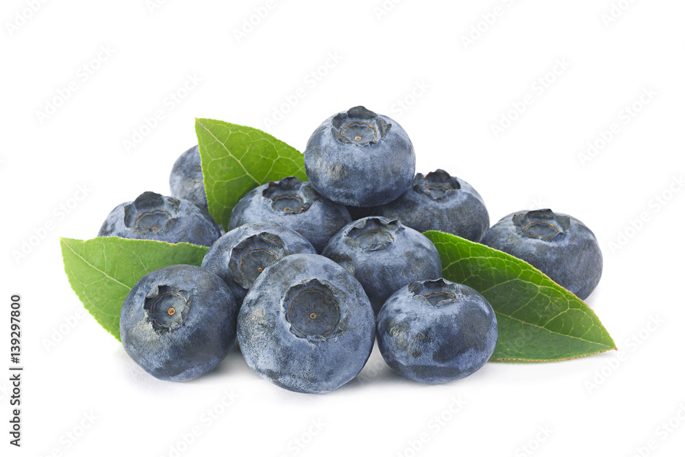 Blueberry on white background