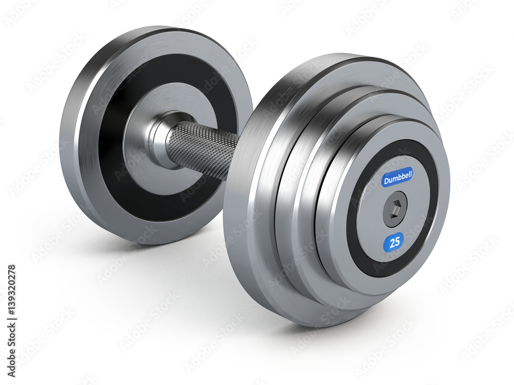 Dumbbell weights isolated on white background. 3d render