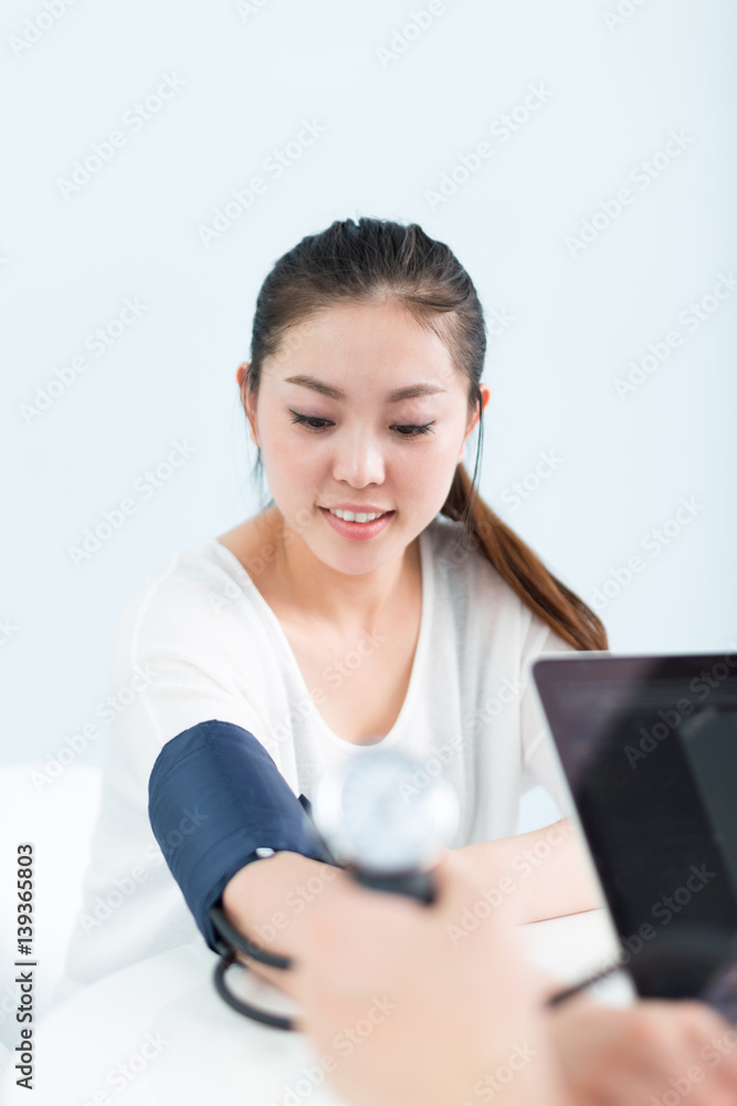 young prerry woman in clinic