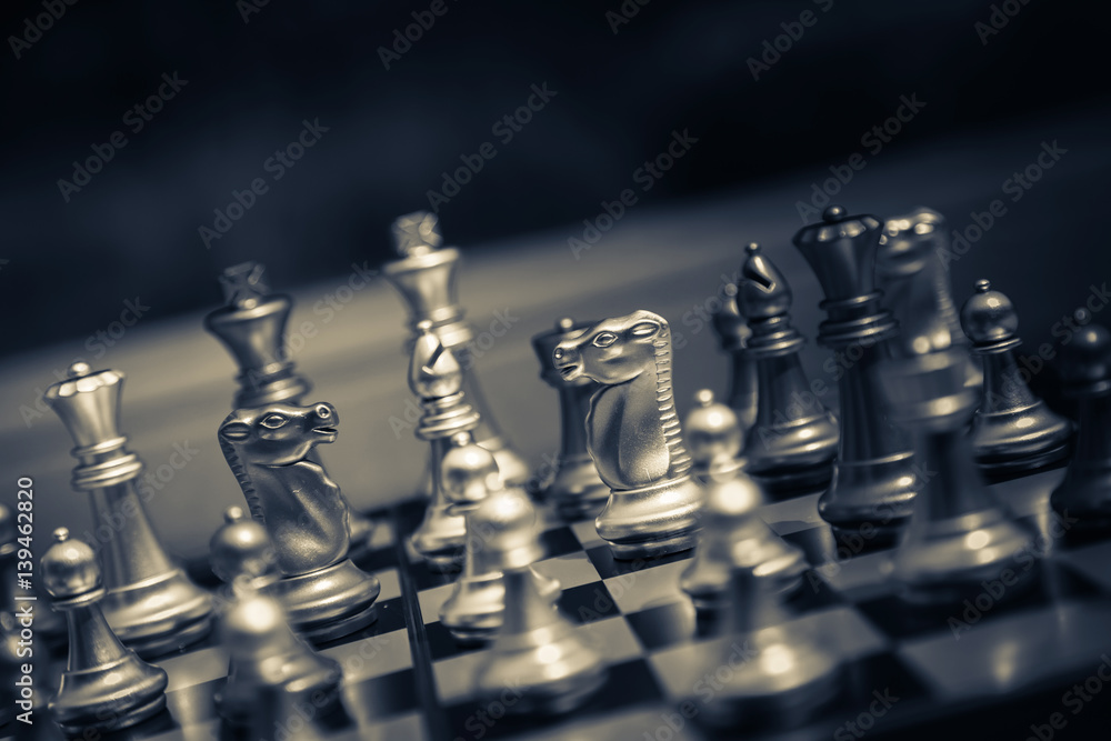 chess board games business and creativity ideas concept