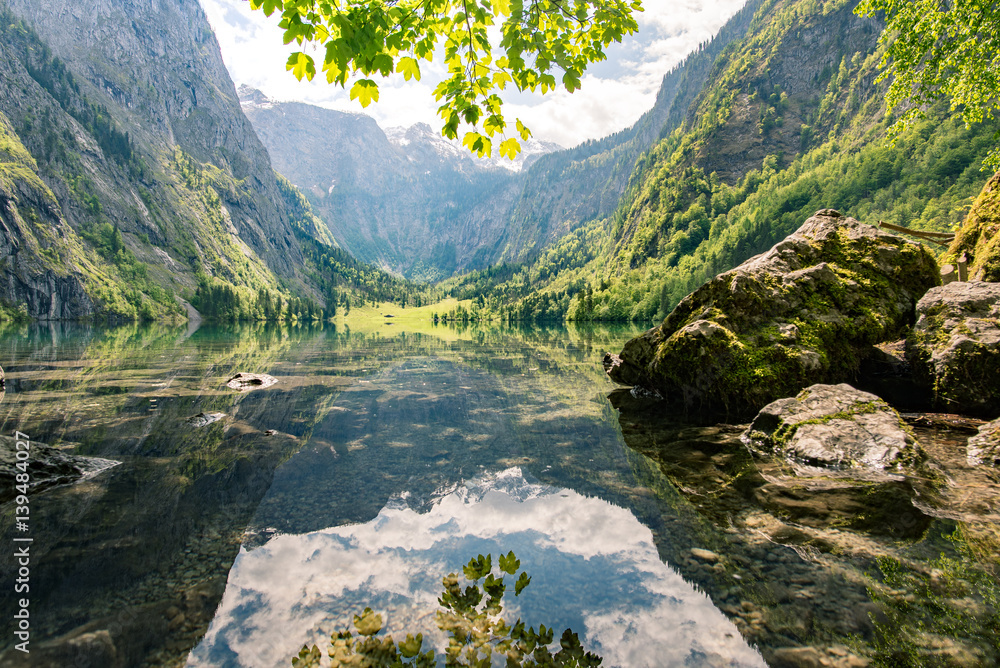 The idyllic Obersee in Berchtesgaden, Germany