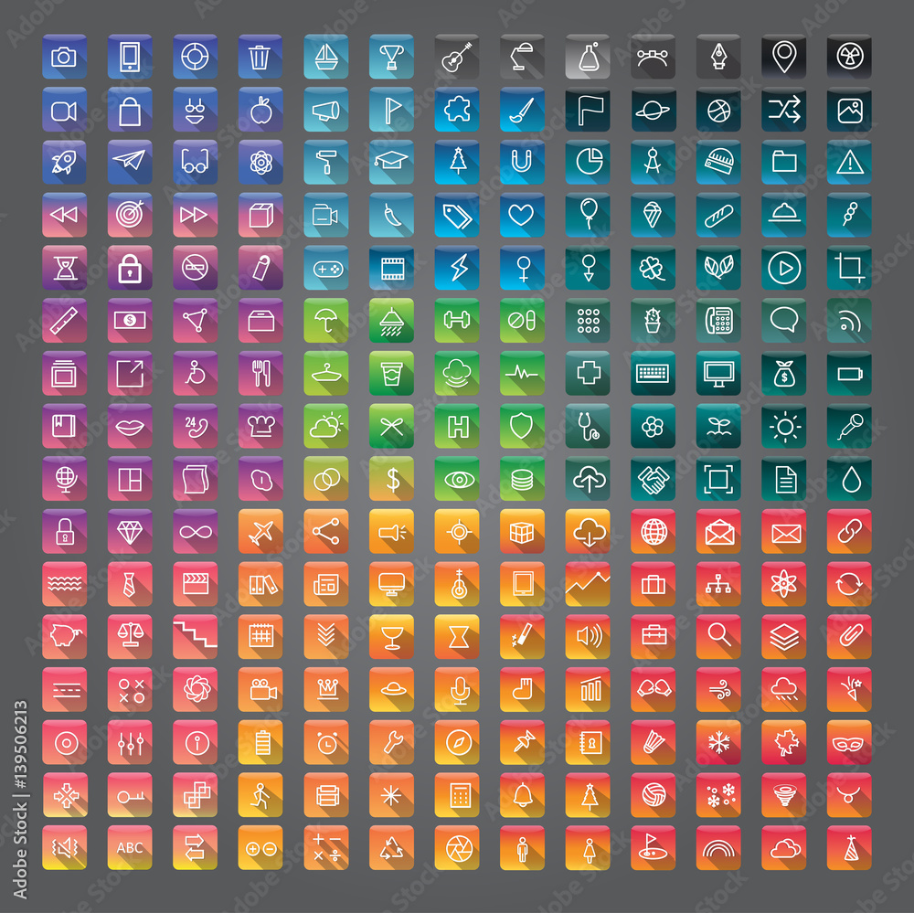 Icon Collection Vector Application Content Concept