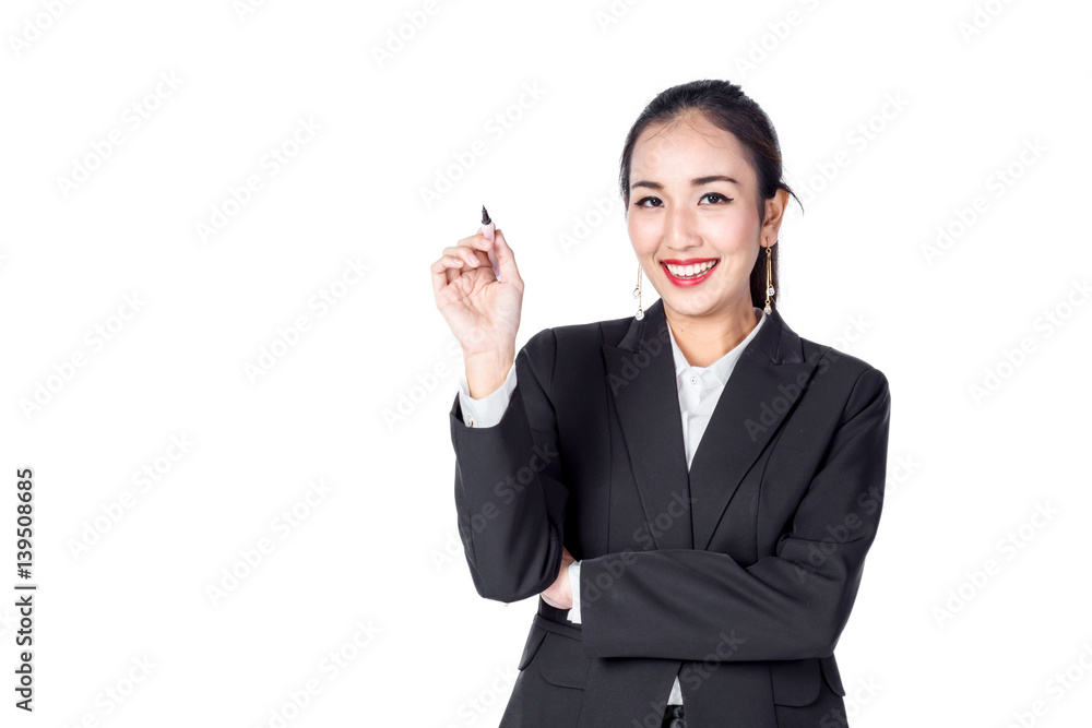 ิืbusiness asian woman writing somting in space area 