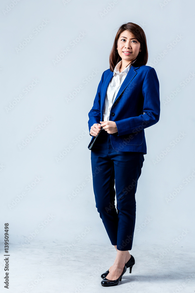 young asian businesswoman on white background