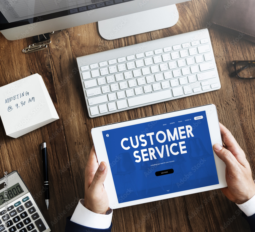 Customer care webpage interface word