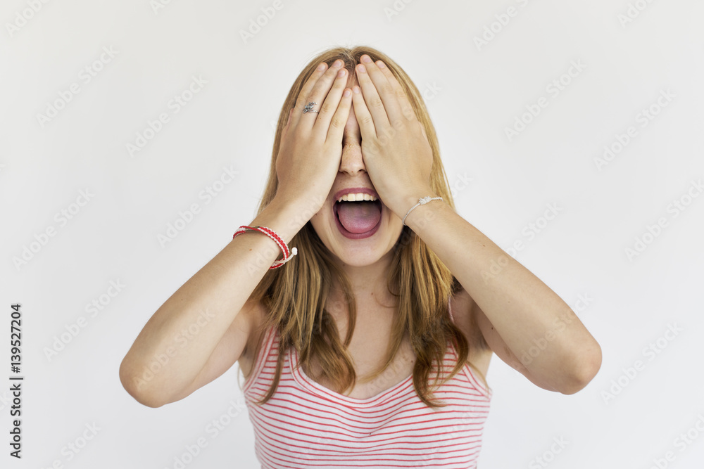 Young Woman Smiling Cheerful Concept