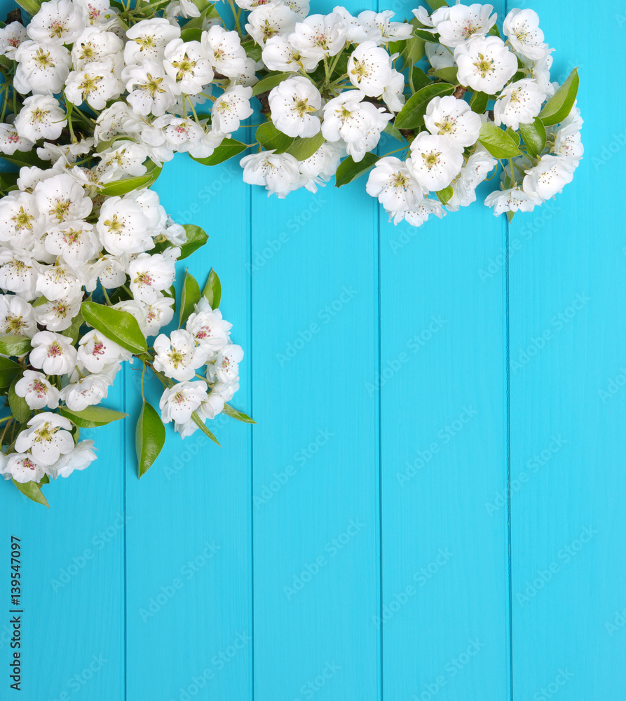  Spring flowers on wood