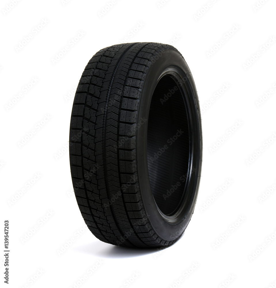 Car tire isolated on white