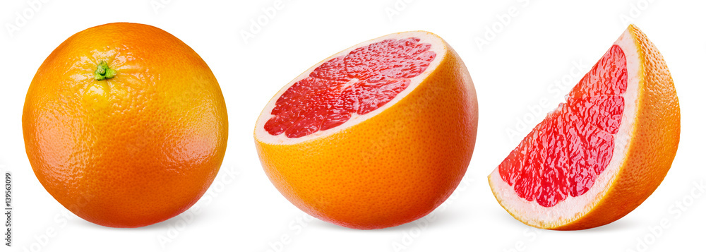 Grapefruit isolated on white background. Collection