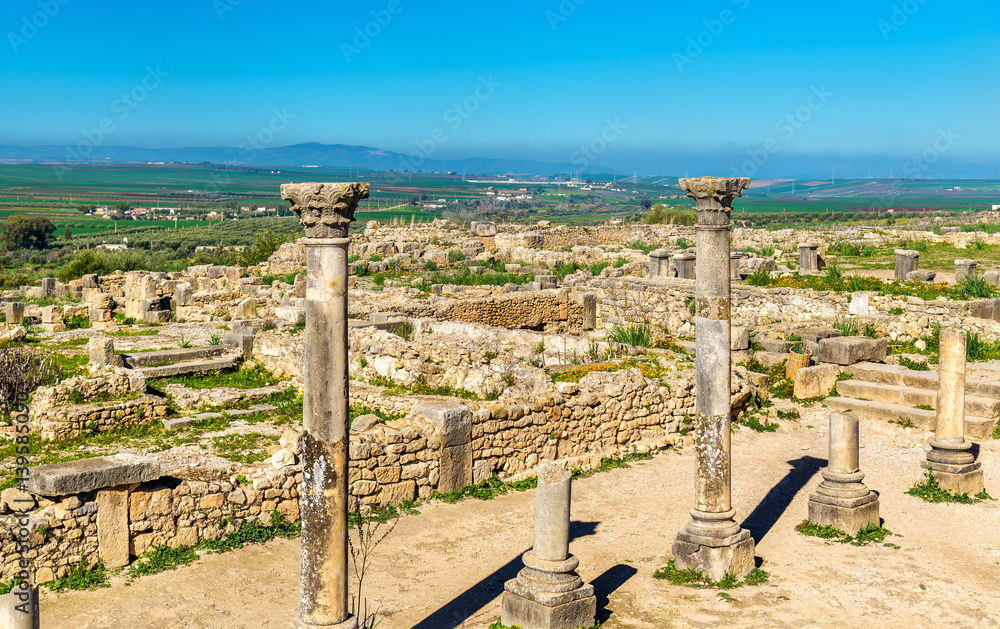 Ruins of a roman basilica at Volubilis, Morocco