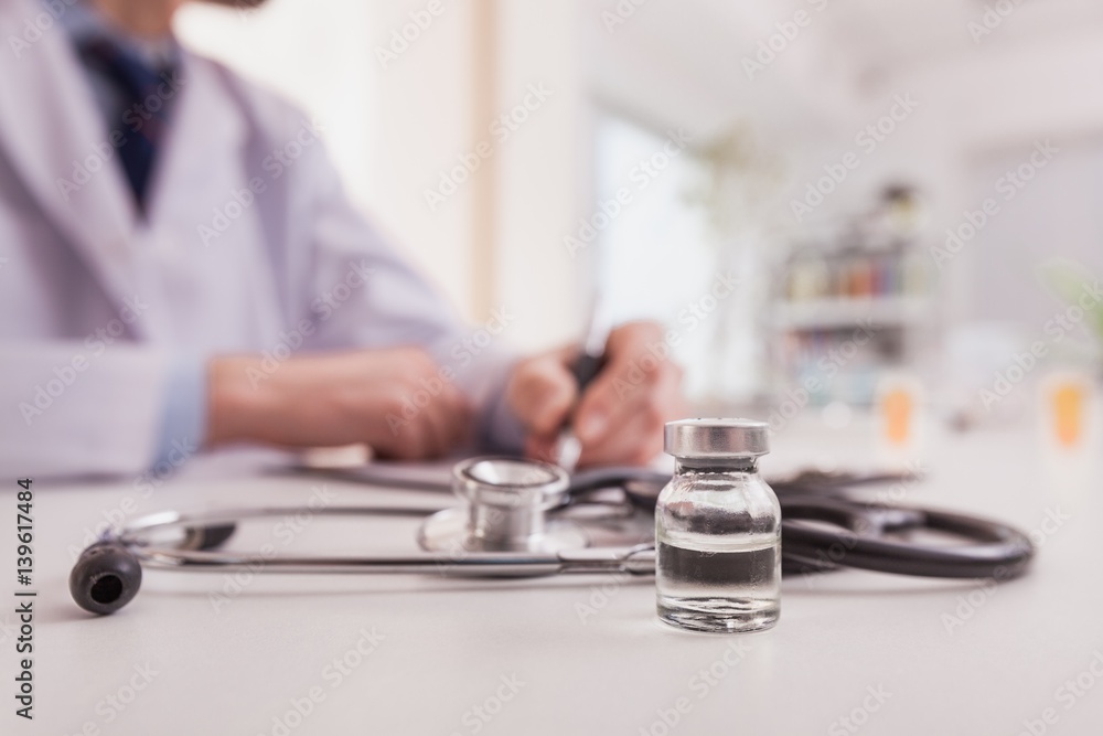 Stethoscope on a desk doctor.