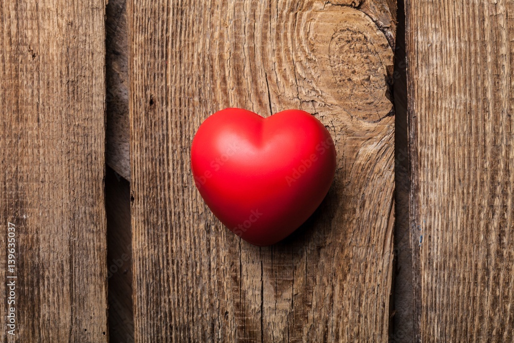 Heart on desk.