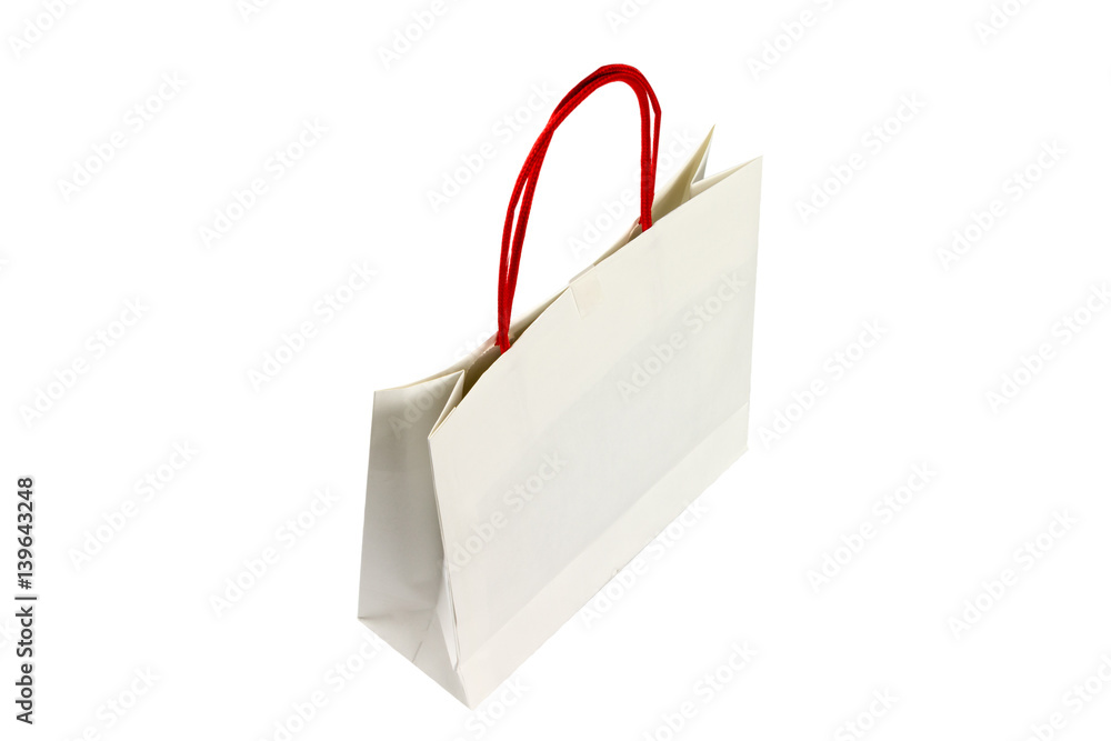 isolated paper shopping bag on white background