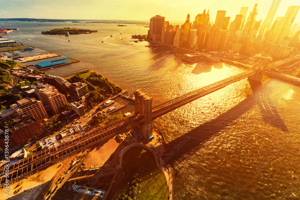 Brooklyn Bridge over the East River in New York