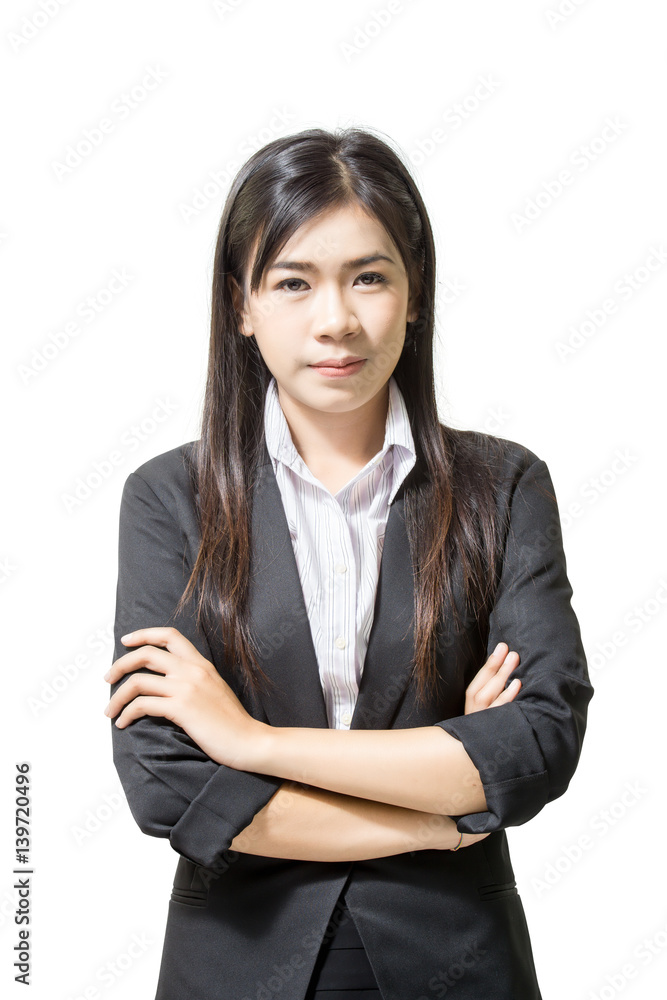 Portrait of asia young business women. Isolated on a white background.