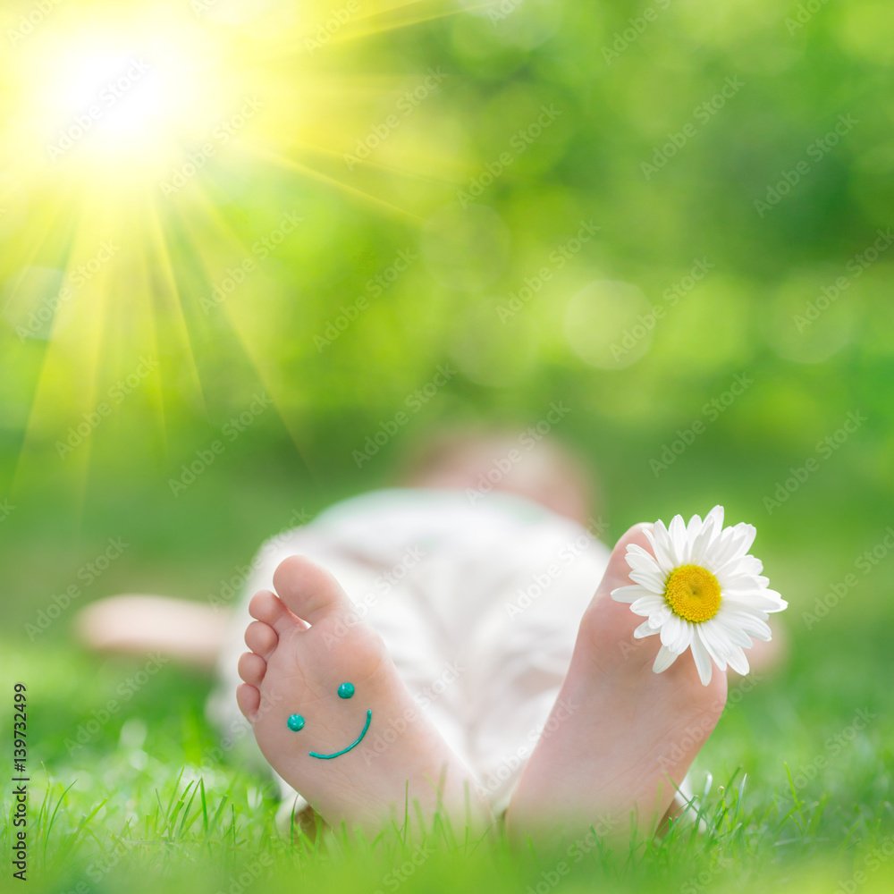 Happy children playing outdoors