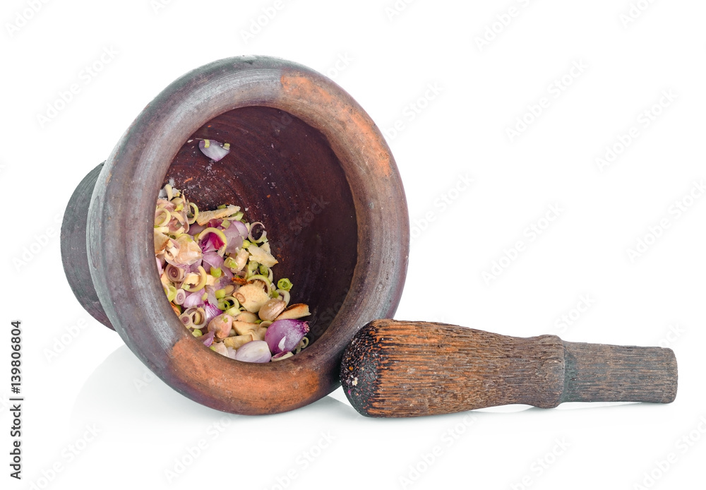 mortar and Pestle wood, thai cooking tool