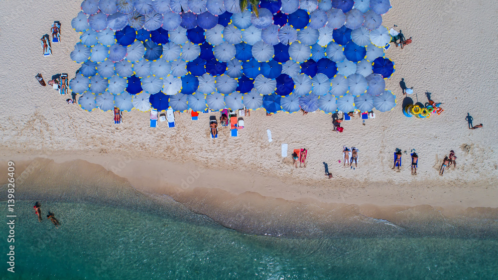 At Sea Island.Aerial view. Top view.amazing nature background.The color of the water and beautifully