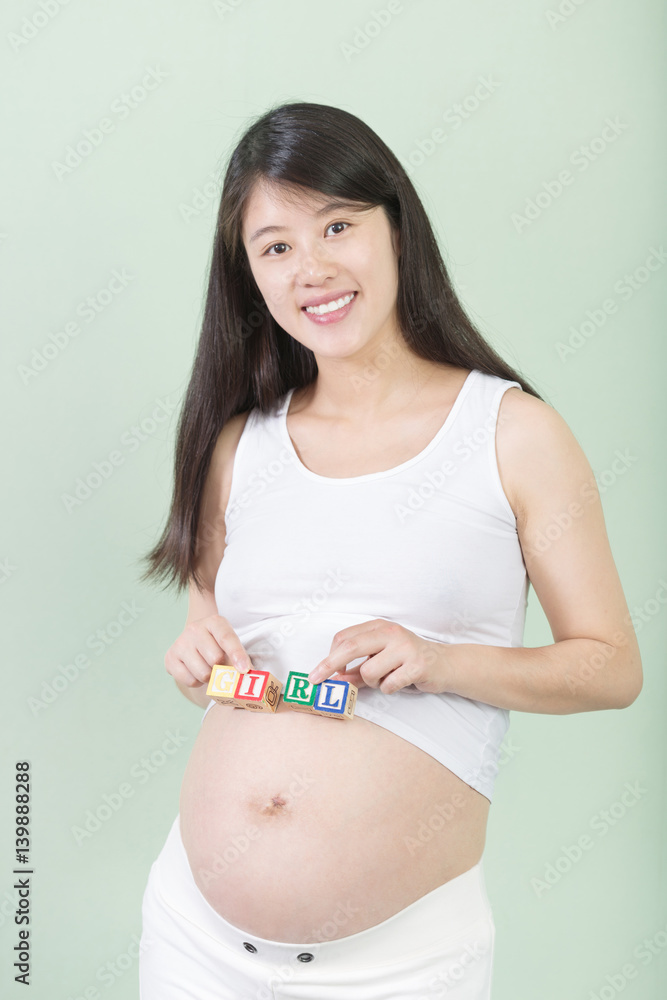 young pretty pregnant woman