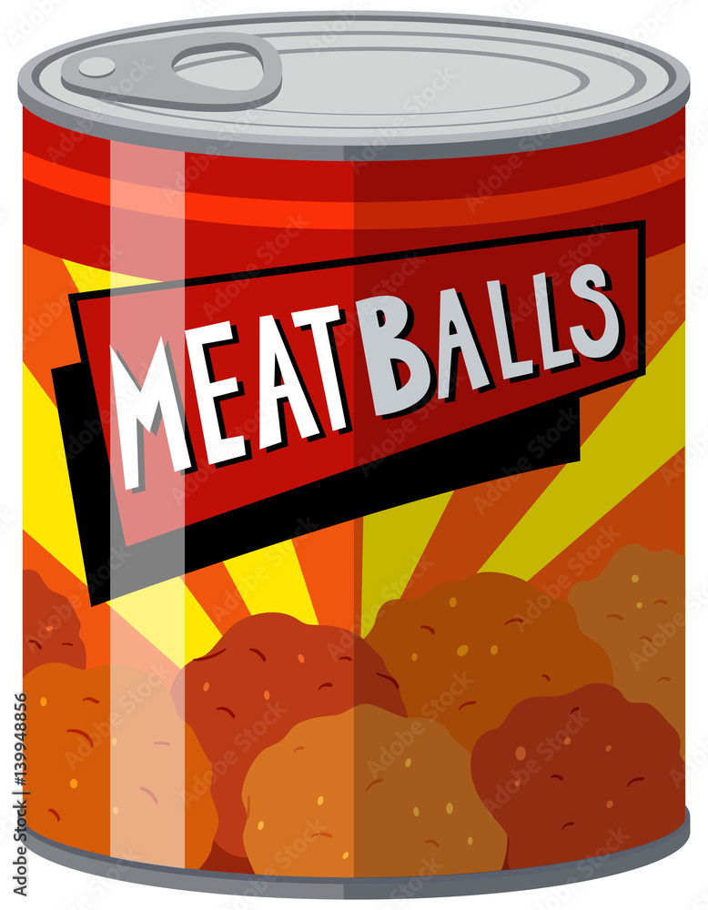 Meatballs in aluminum can