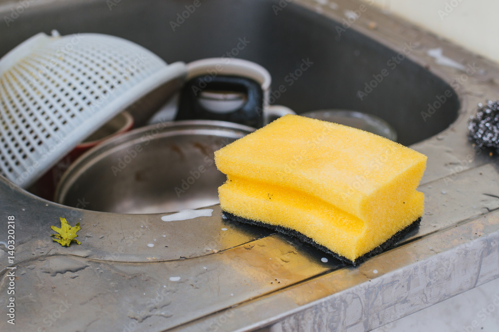 Dirty dishes in the sink