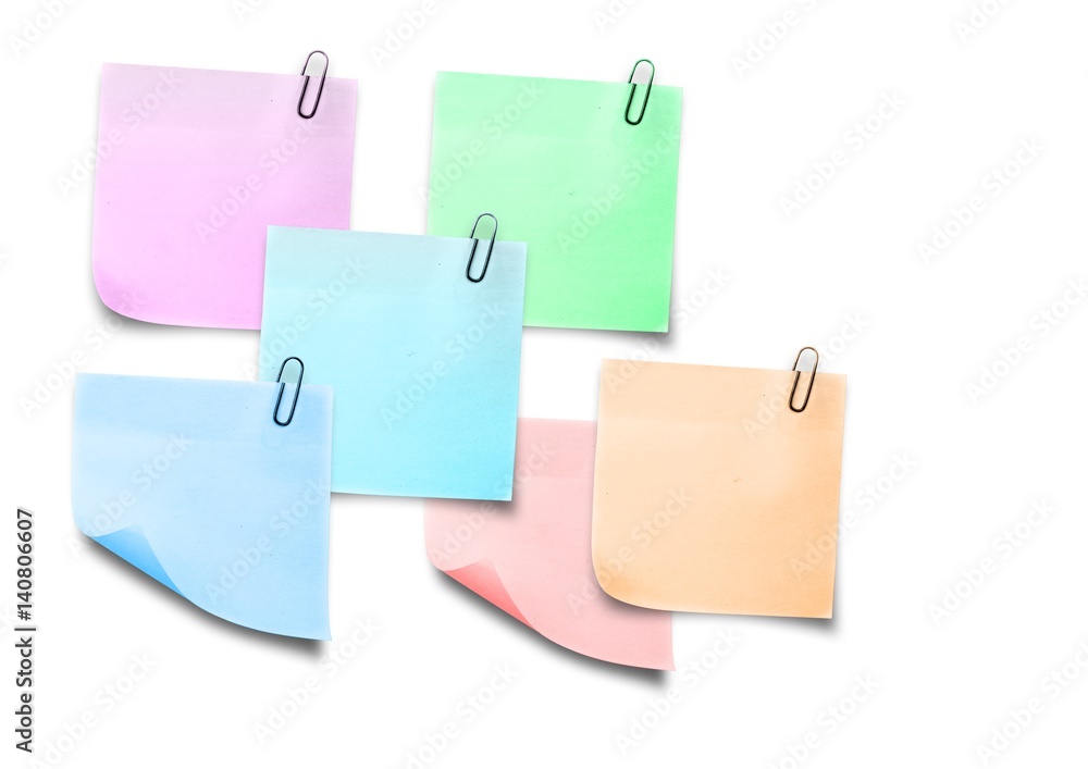 Composite image of colored Sticky Note