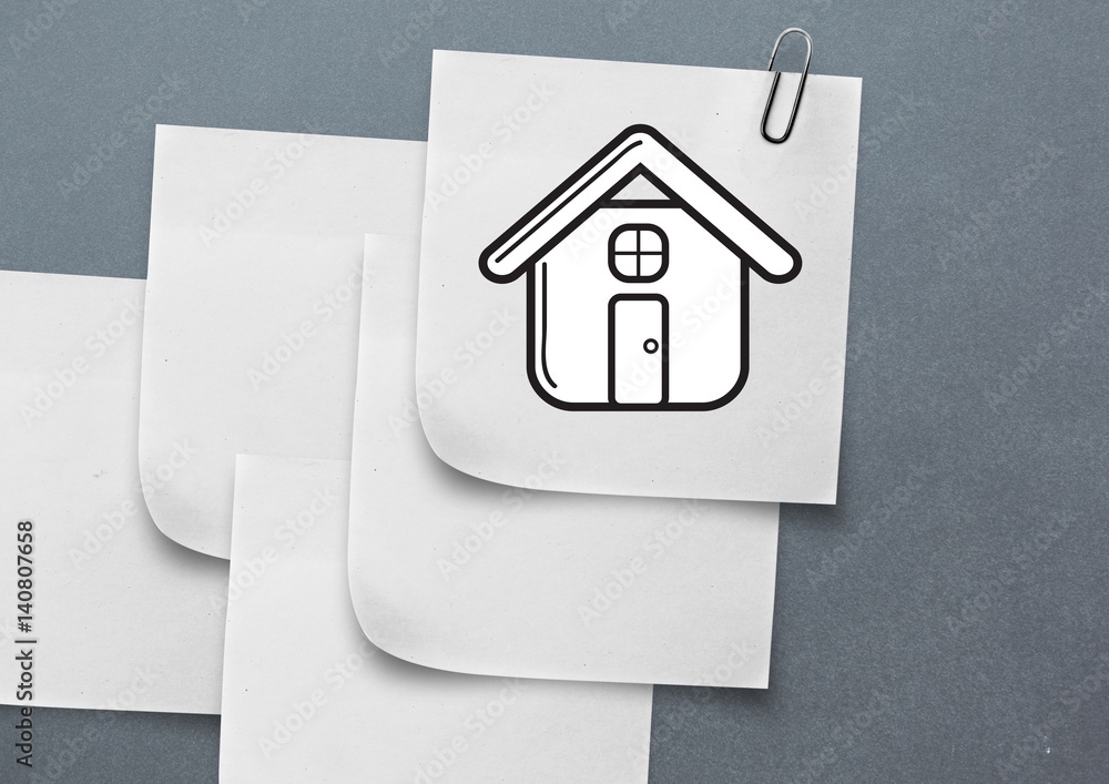 Composite image of Sticky Note Home Icon