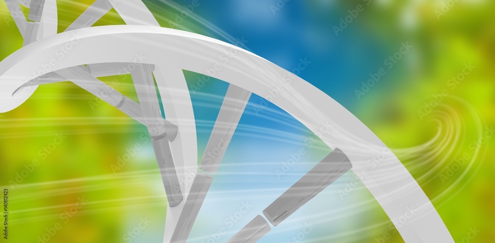 Composite image of image of dna helix