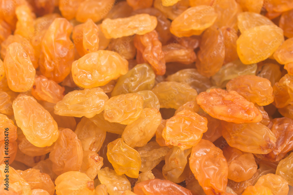 Raisins. Dried Grapes background