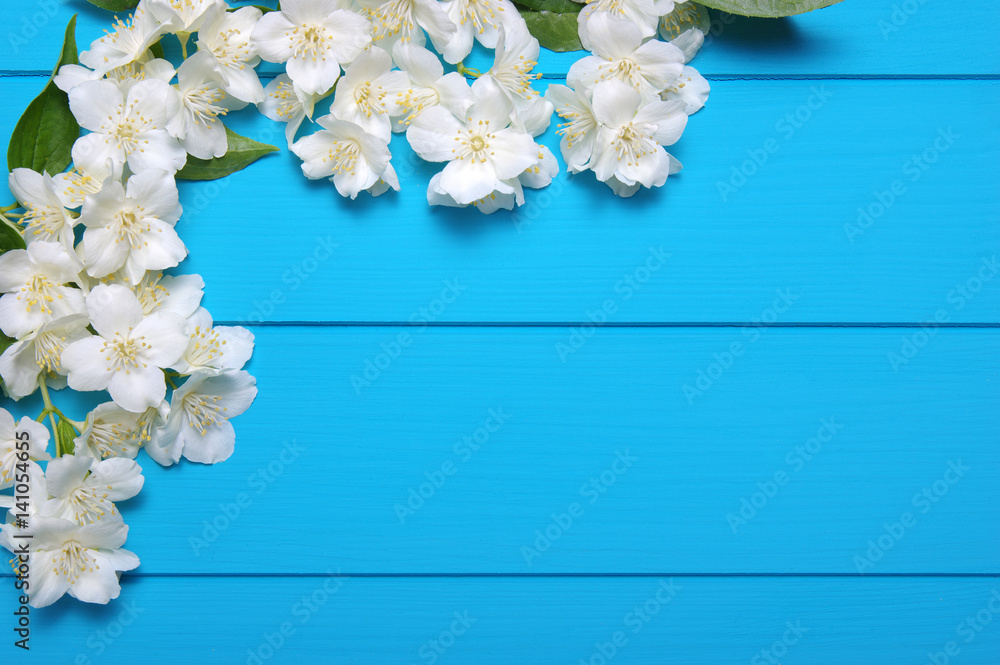  Spring flowers on wood