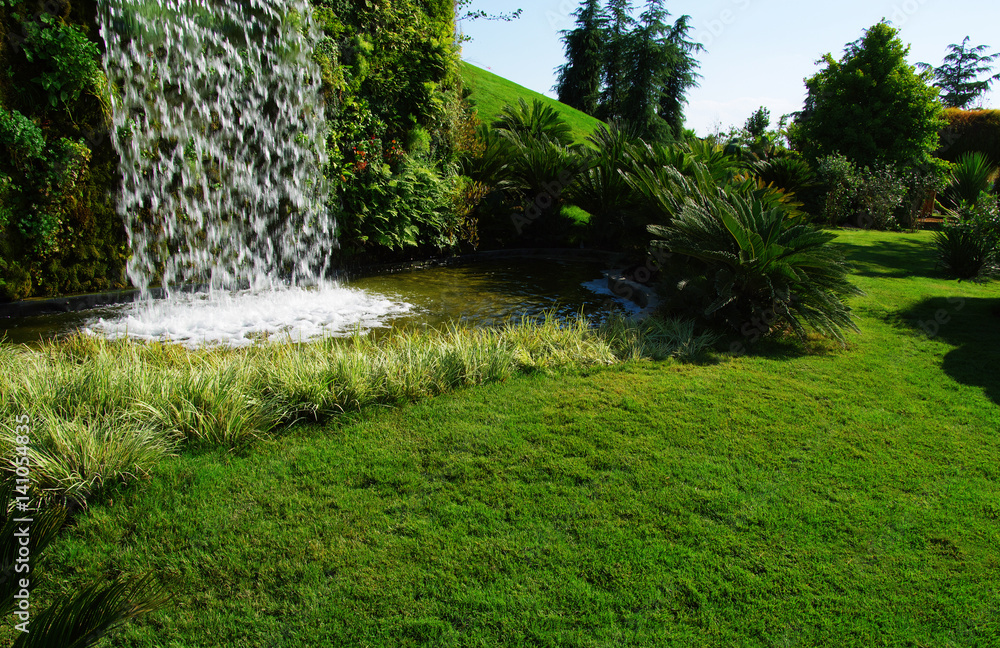 Waterfall on a sun