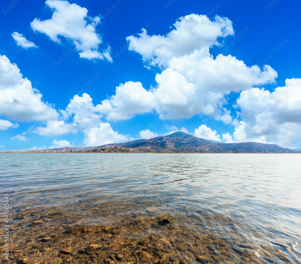 河流蓝天景观