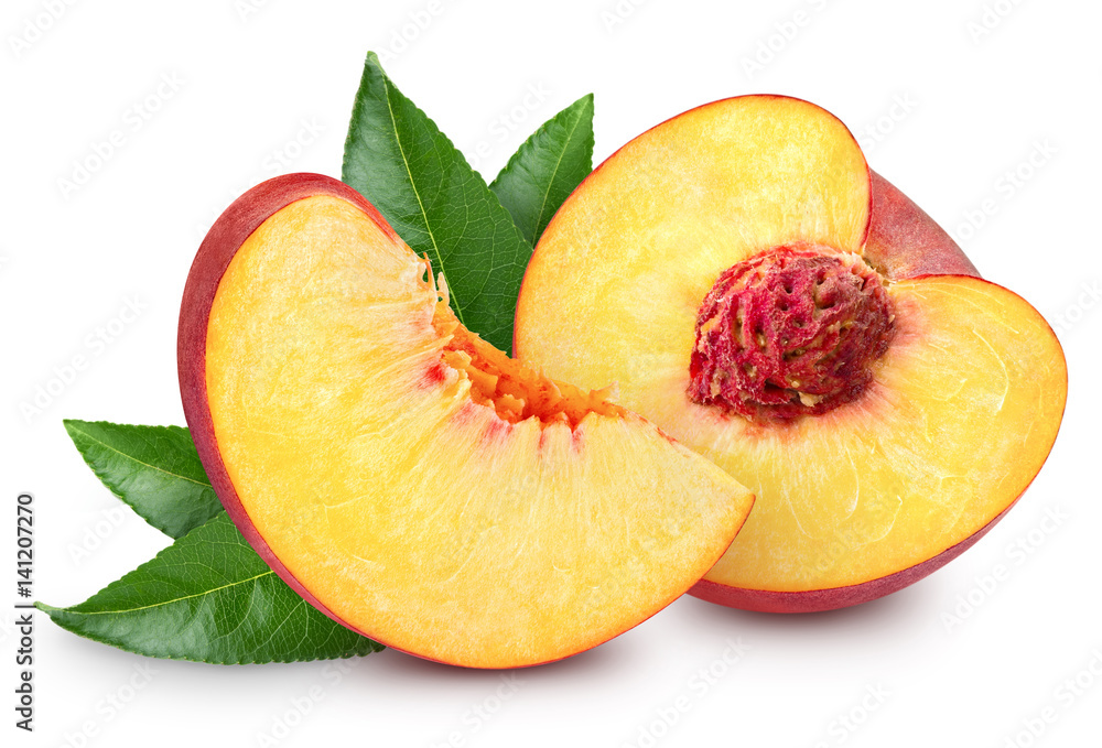 peach fruits isolated