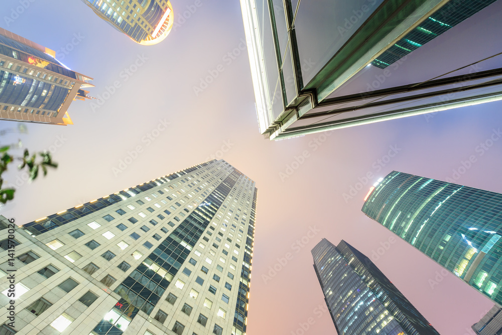 Business district with modern skyscrapers in shanghai