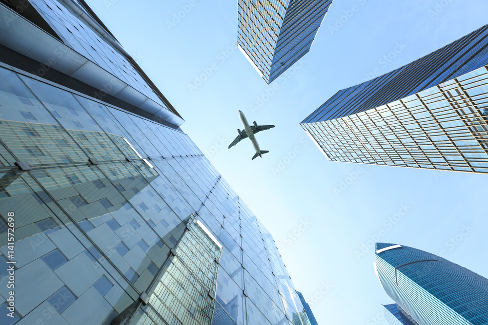 Business district with modern skyscrapers in shanghai